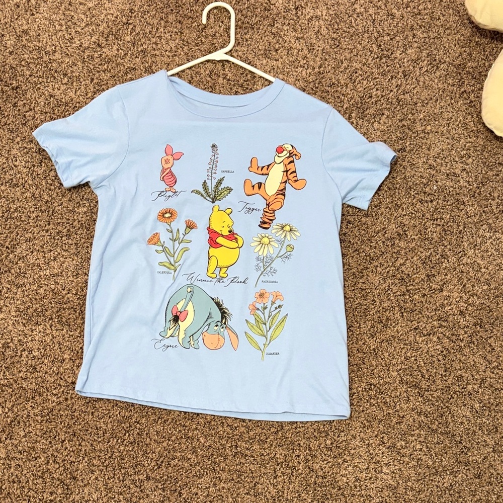 Disney Light Blue T-Shirt with Winnie the Pooh and Friends
